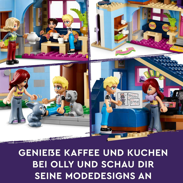Casă de familie LEGO Friends Olly și Paisley, casă de păpuși cu figurine și accesorii, set cu casă cu două etaje și casă în copac, cadou creativ pentru fete și băieți cu vârsta de peste 7 ani 42620