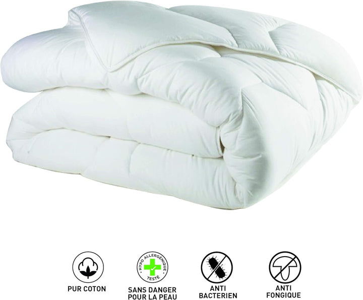 Blanrève Cthalvd011420 Copertă de plapumă Hollofil Allerban bumbac cald alb 140 X 200 cm Plapumi si pilote Naty Shop