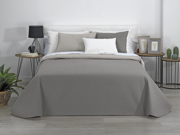 AVA | Cuvertură Reversibilă | Pentru Toate Anotimpurile | Culoare - Bej/Taupe | Pentru pat de 105 Cm. (200 X 270 Cm. Ancho X Alto) | Cuvertură cu matlasare
