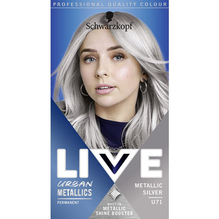 Schwarzkopf LIVE U67 Blue Mercury, 100 ml Vopsea pentru par Naty Shop Argint metalic 1 bucată (pachet de 1)