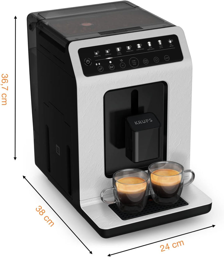 Mașină de cafea KRUPS complet automată, 7 băuturi presetate, cappuccino, espresso, băuturi cu lapte, sistem one-touch, design Evidence Eco, YY4660FD