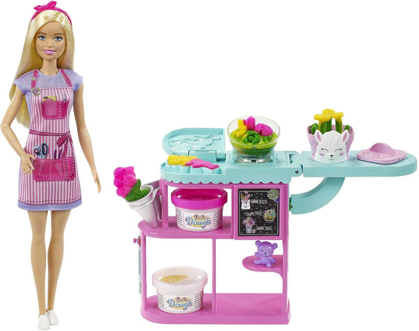 Barbie You Can Be Anything series, Florar, păpușă cu păr blond, lut de modelare pentru flori, accesorii, cadou pentru copii, jucărie de la 3 ani,Gtn58