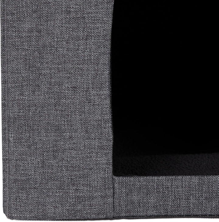 Relaxdays Cușcă pliabilă pentru pisici, Bancă rezistentă, Mobilier de interior pentru pisici, Ascunziș pentru animale de companie, ÎxLxA: 38,5 x 74,5 x 37 cm, Gri