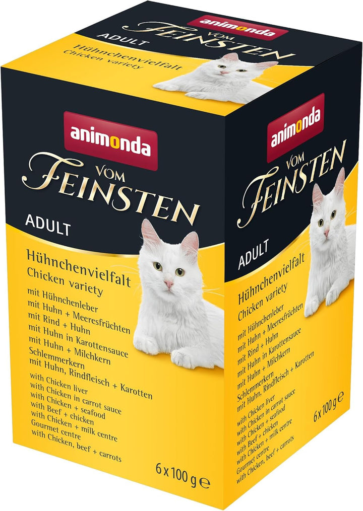 Animonda Vom Feinsten Adult Sauce Variety (32 X 100 G), hrană umedă pentru pisici adulte, hrană pentru pisici fără cereale și zahăr, bucăți fragede într-un sos delicios