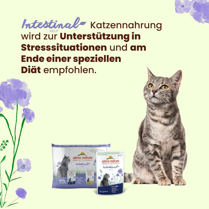 Almo Nature Holistic Intestinal Help - Hrană umedă pentru pisici adulte - Cu carne de pasăre - 70G, pachet de 30