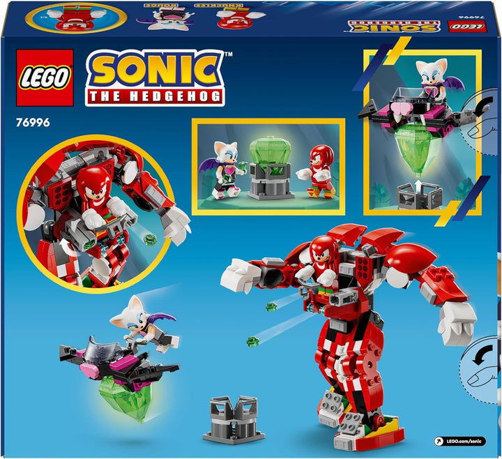 LEGO Sonic the Hedgehog Knuckles 'Guardian Mech', jucărie figurină de acțiune pentru băieți și fete cu vârsta de 8 ani și peste, cu Master Emerald și alte figurine din jocul video, idee de cadou pentru copii 76996