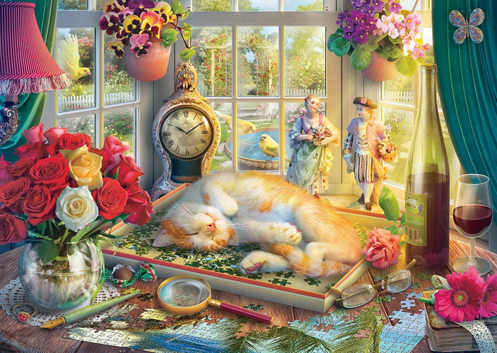 Schmidt Spiele 59789 Puzzle timp cu pisica, puzzle jigsaw 1000 piese