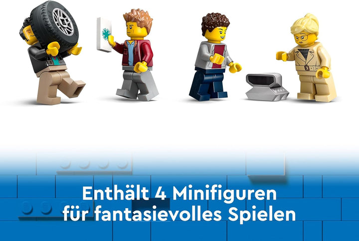LEGO City Car Transporter cu mașină sport, set de 4 mașini de jucărie pentru băieți și fete de la 7 ani, cadou de Crăciun sau aniversare, 4 minifigurine pentru jocuri de rol 60408