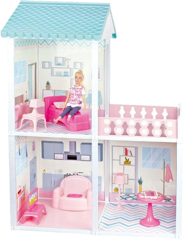 City Life - Villetta cu 3 camere și accesorii Dimensiune Playset asamblat 61 X 40 X 78 Cm