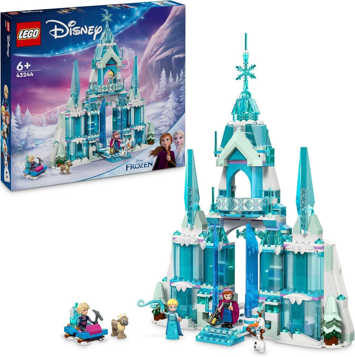 LEGO Ç€ Disney Frozen Palatul de iarnă al Elsei, set de construit și jucat pentru copii cu palat model și minifigurine ELSA și Anna, cadou pentru fete, băieți și fani ai filmului de la 6 ani 43244