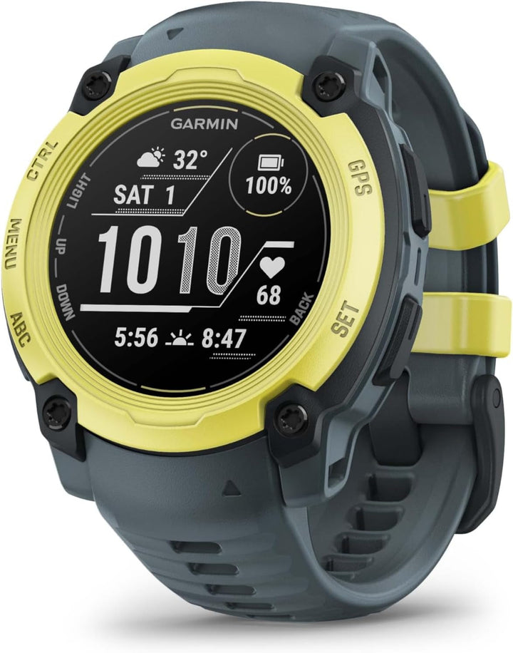 Garmin Instinct E 45mm - Smartwatch GPS rezistent la apă, cu design robust, cu ecran de 1,2" pentru utilizare în aer liber, alergare, ciclism și multe altele - cu măsurare a ritmului cardiac, navigare precisă și numeroase funcții inteligente