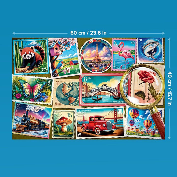 Trefl - Easypiece Puzzle : Timbre - 300 piese - Piese mari, Ușor de puzzle, Pentru adulți și copii de peste 10 ani