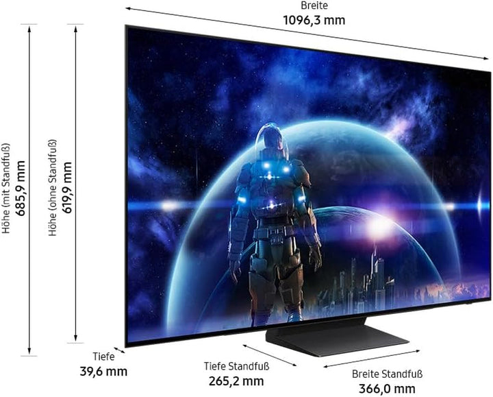 Samsung OLED 4K S90D Fernseher 48 Zoll, Samsung TV Mit Neural Quantum 4K AI Gen2 Prozessor, OLED HDR+, 4K AI Upscaling, Smart TV, KI TV, GQ48S90DAEXZG, Deutsches Modell [2024]