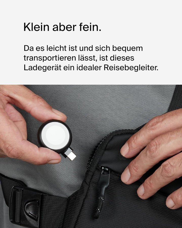 Belkin BoostCharge încărcător portabil USB-C pentru Apple Watch - încărcător USB-C certificat MFi pentru Apple Watch Series 9, 8, 7, Ultra, etc. Compatibil cu MacBook, iPhone 15, etc. Negru