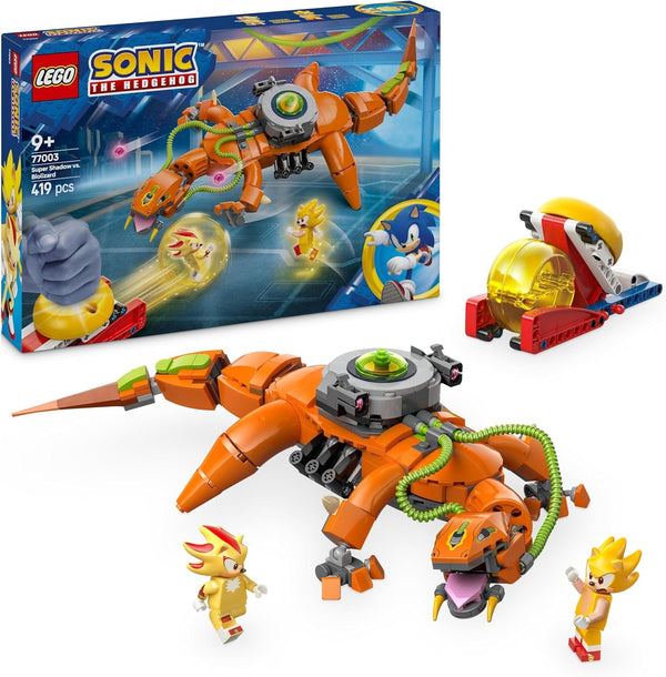 LEGO Sonic the Hedgehog Super Shadow Vs. Biolizard, jucărie gamer, cadou pentru băieți și fete, set de joacă de colecționat pentru copii și fani ai jocurilor video, cu figuri ale personajelor 77003