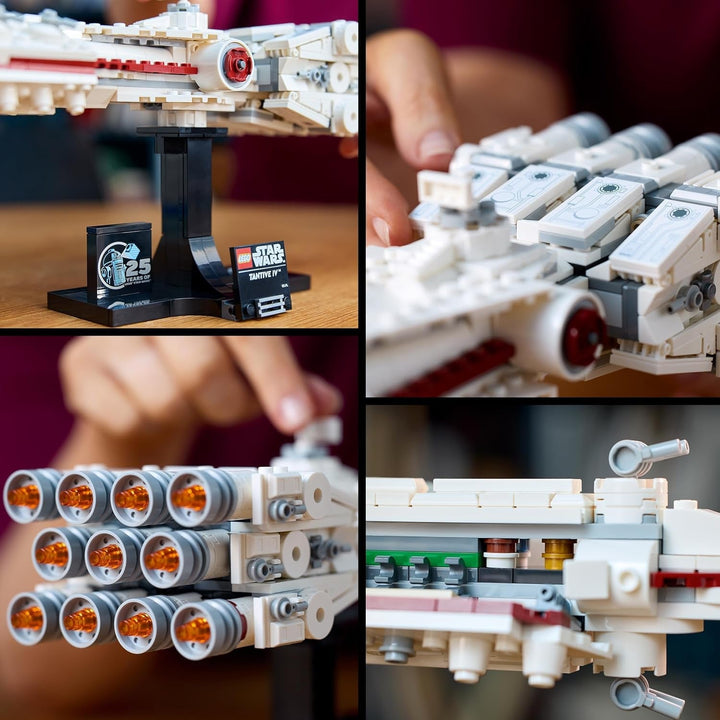 LEGO Star Wars: Tantive IV, model de navă stelară din Star Wars: O nouă speranță de construit și colecționat pentru adulți, Starfighter legendar, cadou minunat pentru fani 75376