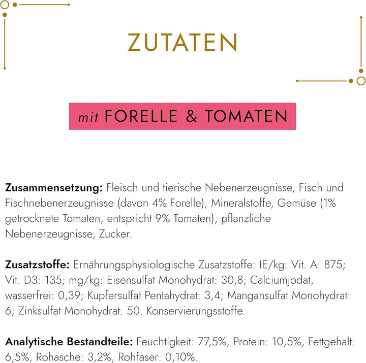 Gourmet Gold Fine Pâté With Vegetables Hrană umedă pentru pisici, cu păstrăv și roșii, 12Pack (12 X 85G)