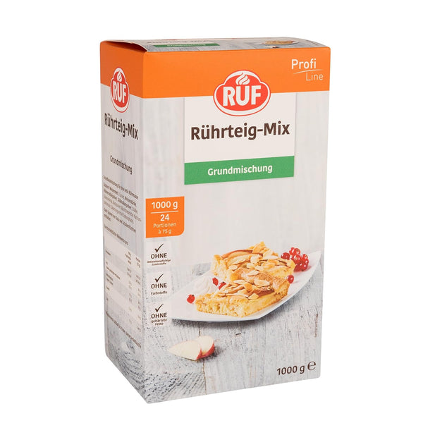 RUF Rührkuchen Backmischung, Nur Wasser & Öl Zugeben, Rezeptur Für Blechkuchen, Kastenkuchen, Muffins, Gugelhupf Und Tortenböden, 1X1000G