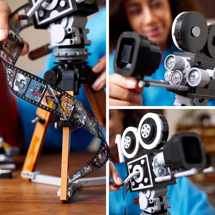 LEGO | Disney Camera - Tribute to Walt Disney, Set pentru adulți cu mini figurine Mickey și Minnie Mouse, figurine Bambi și Dumbo, Cadou pentru femei, bărbați și fani, Expoziție 43230