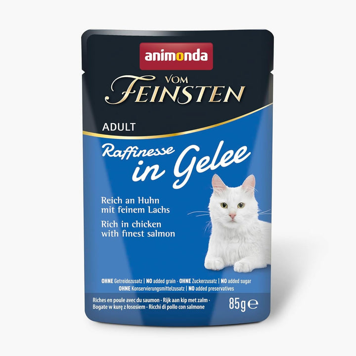 Animonda Vom Feinsten Adult Raffinesse Cat Food în jeleu, Mixpack Aus Dem Wasser (12 X 85 G), hrană umedă cu taurină și vitamina D3, fără zahăr adăugat, soia și cereale