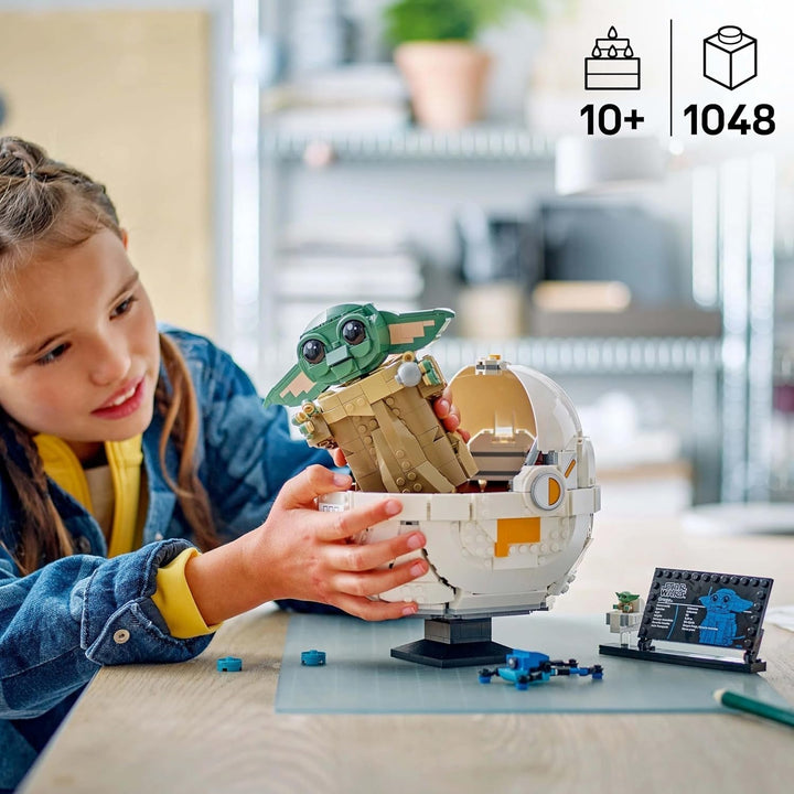 LEGO Star Wars 75403 Grogu în leagănul său repulsor din Mandalorian - Minifigurină de colecție - Model de construit, jucat și expus - Decorațiuni pentru casă - Cadou pentru băieți și fete cu vârsta de peste 10 ani Seturi de constructie Besuche den LEGO-Store