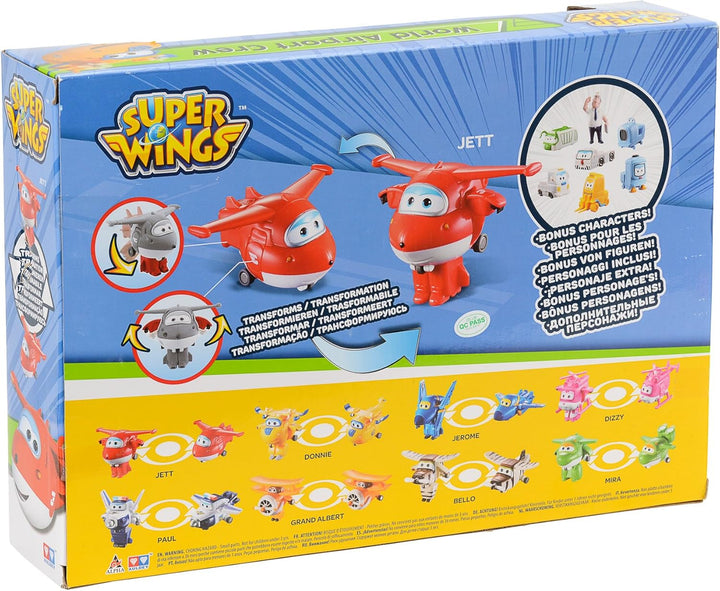 Super Wings Transform-A-Bots World Airport Crew - Seria 1 - Crew Collector's Pack - 15 figuri de jucărie - Figuri de 5,1 cm