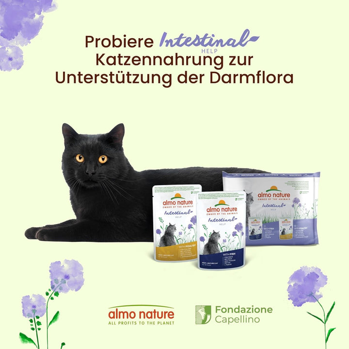 Almo Nature Holistic Intestinal Help - Hrană umedă pentru pisici adulte - Cu carne de pasăre - 70G, pachet de 30