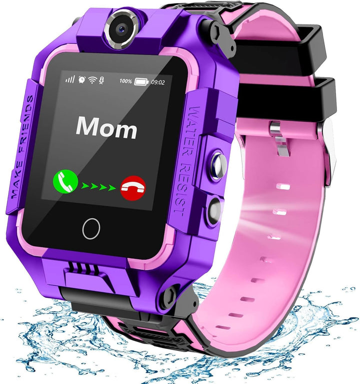 LiveGo Kids Smartwatch 4G, rezistent la apă și sigur Smartwatch Phone cu 360° Rotatable, GPS Tracker, Apel SOS Camera WiFi, 3-12 ani Elevii cadou de ziua de naștere (T10 Cyan01)