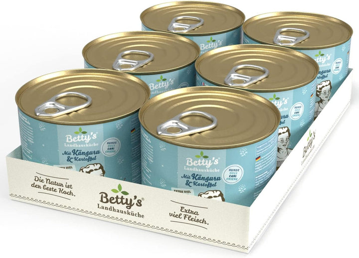 Betty'S Landhausküche cutie de hrană umedă pentru pisici, Fără cereale, Cea mai bună calitate, Carne de înaltă calitate, Gently cooked, Potrivit pentru toate rasele de pisici, Pui și fazan cu ulei de borangic 6 X 200 G