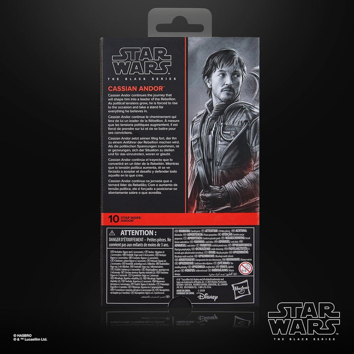 Star Wars Seria Neagră Cassian Andor Andor Figura de acțiune de colecționat, 15 cm