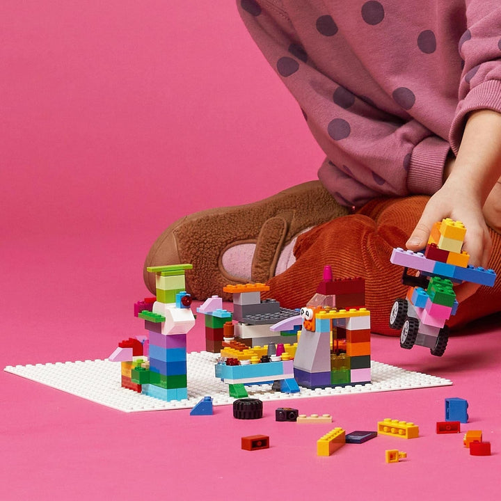 LEGO 11026 Placă de construcție albă clasică, placă de bază pătrată cu 32X32 adâncituri ca seturi de bază, jucărie de construcție (pachet de 2)