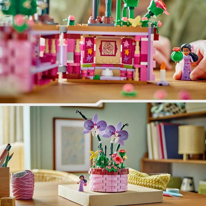 LEGO Ç€ Disney Encanto Ghiveciul de flori al Isabelei, set pentru copii cu orhidee de jucărie construibilă, set de construcție decorativ cu mini păpușă a unui personaj din film, idee de cadou pentru fete și băieți de la 9 ani 43237