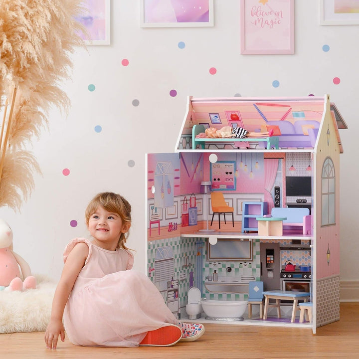 Olivias Little World Glasshouse Kids 12" Doll House & 10 Accesorii Pentru Păpuși 3.5" Multi Td-12518D