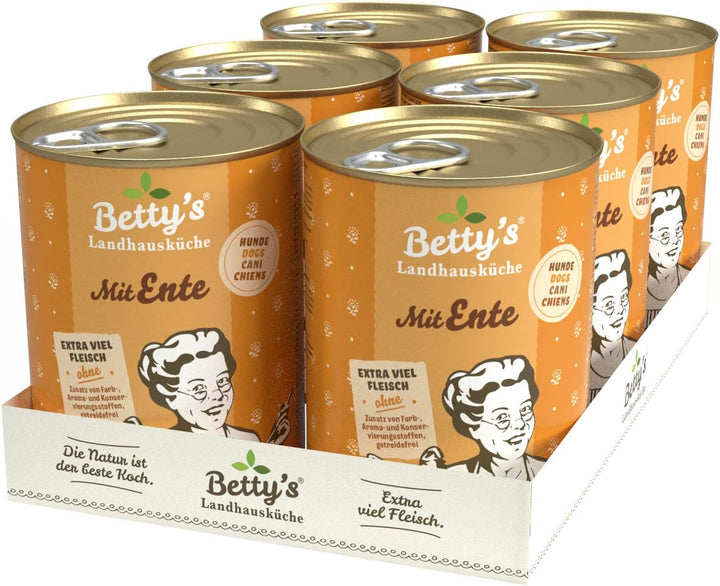 Betty'S Landhausküche cutie de hrană umedă pentru pisici, Fără cereale, Cea mai bună calitate, Carne de înaltă calitate, Gently cooked, Potrivit pentru toate rasele de pisici, Pui și fazan cu ulei de borangic 6 X 200 G