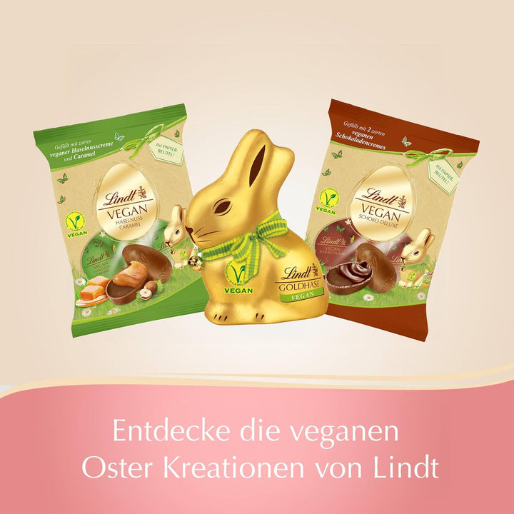 Lindt Schokolade Vegan Haselnuss Eier | 90 G Beutel | Kakaoerzeugnis Aus Hafermehl Gefüllt Mit Haselnuss-Creme | Oster Schokolade | Ostereier | Vegane Schokoeier