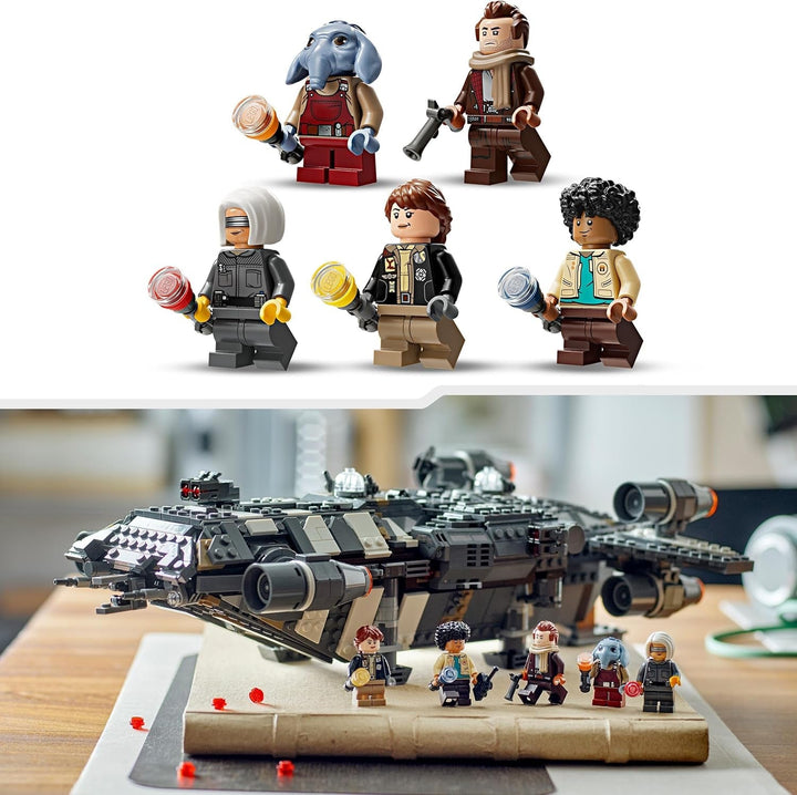 LEGO Star Wars: Skeleton Crew Onyx Cinder, navă stelară de jucărie de construit și colecționat pentru băieți și fete cu 5 personaje, idee de cadou pentru fanii de la 10 ani 75374