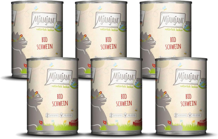 Mjamjam - Hrană umedă premium pentru pisici - Naturally Delicious - The Organic Box, 6-pack (6 X 400G), fără cereale