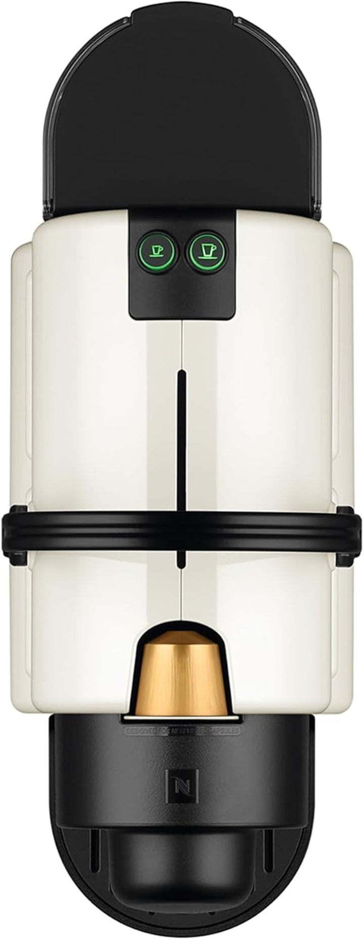 Espressor cu capsule Nespresso Krups Inissia XN1001, Timp scurt de încălzire, Dimensiuni compacte, Cantitate de cafea reglabilă, Buton de selecție directă, Ejectare automată a capsulelor, 0,7 L, 34,2 x 19,1 x 32,7 cm, Alb