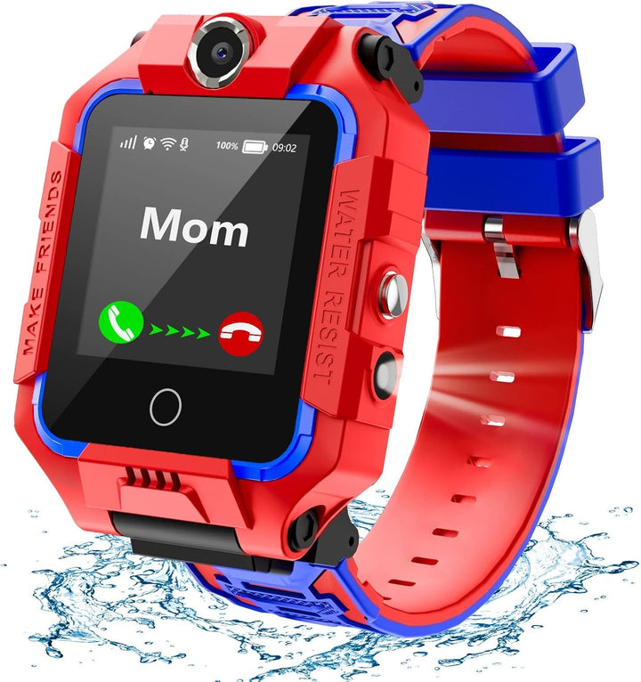 LiveGo Kids Smartwatch 4G, rezistent la apă și sigur Smartwatch Phone cu 360° Rotatable, GPS Tracker, Apel SOS Camera WiFi, 3-12 ani Elevii cadou de ziua de naștere (T10 Cyan01)