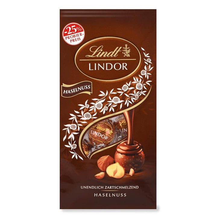 Lindt Schokolade LINDOR Kugeln Double Chocolate, Promotion | 137 G Beutel | Circa 10 Kugeln Vollmilchschokolade Mit Zartschmelzender Füllung | Pralinen-Geschenk | Schokoladen-Geschenk