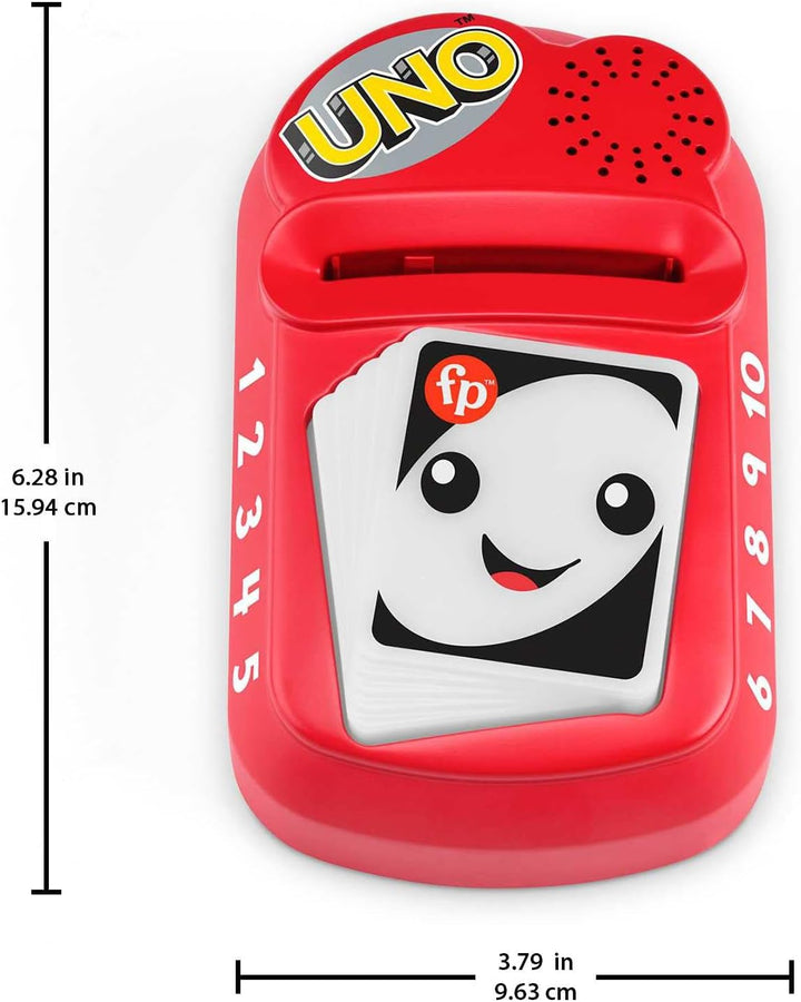 FISHER-PRICE Learning Fun Baby UNO - jucărie electronică de învățare UNO în mărimea copilului, cu lumini amuzante, sunete și muzică, pentru călătorii, biligvă, de la 6 luni / 1 an, HHG91 Jucarii Bebe Naty Shop