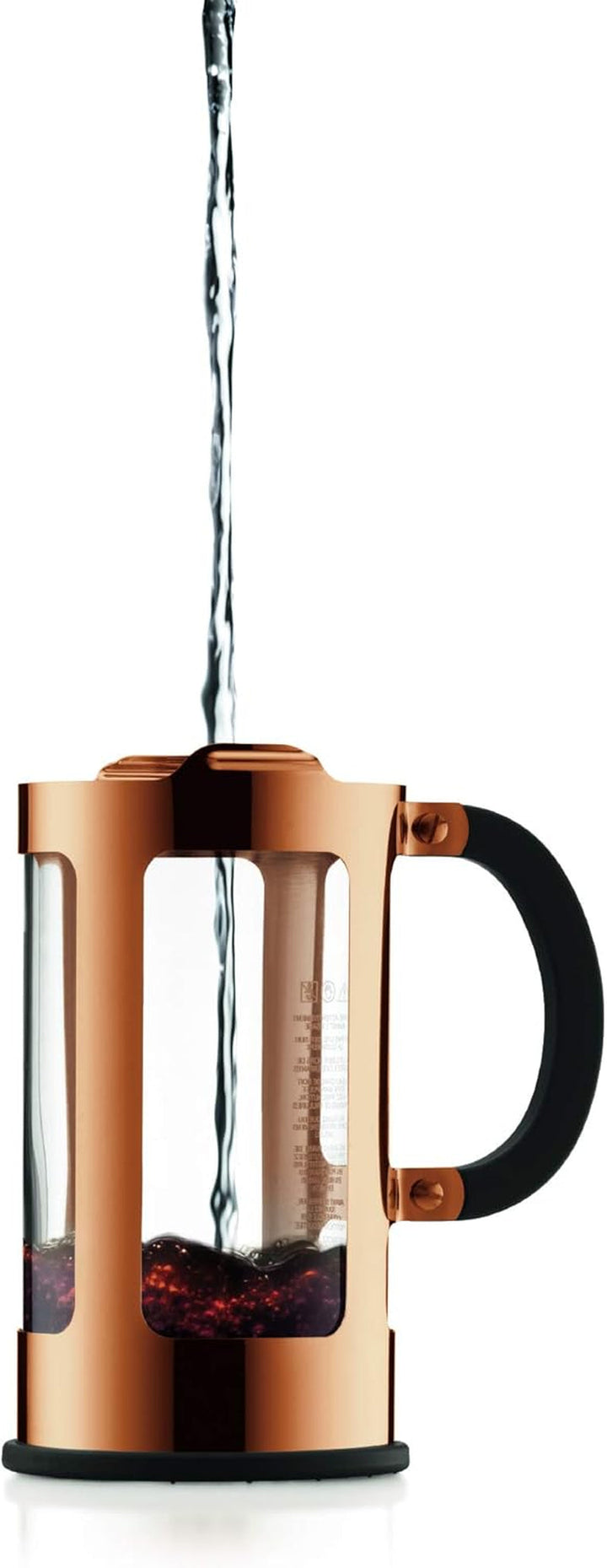 Cafetieră Bodum CHAMBORD (sistem French Press, protecție împotriva scurgerilor, cadru din oțel inoxidabil, 1,0 litri) cupru, cupru