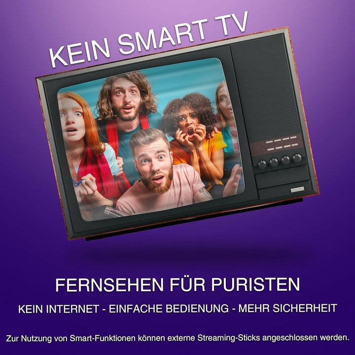 JVC 40 Zoll Fernseher LT-40VF4455 Full HD Fernseher Mit 102 Cm Bildschirmdiagonale Und Integriertem Triple-Tuner, LED TV Schwarz