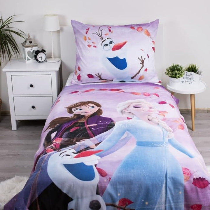 Frozen Kinderbettwäsche Set Bettbezug 140X200 + Kopfkissenbezug 70X90 Aus Baumwolle Öko-Tex Standard Für Mädchen Frozen Eiskönigin Anna ELSA Olaf Naty Shop
