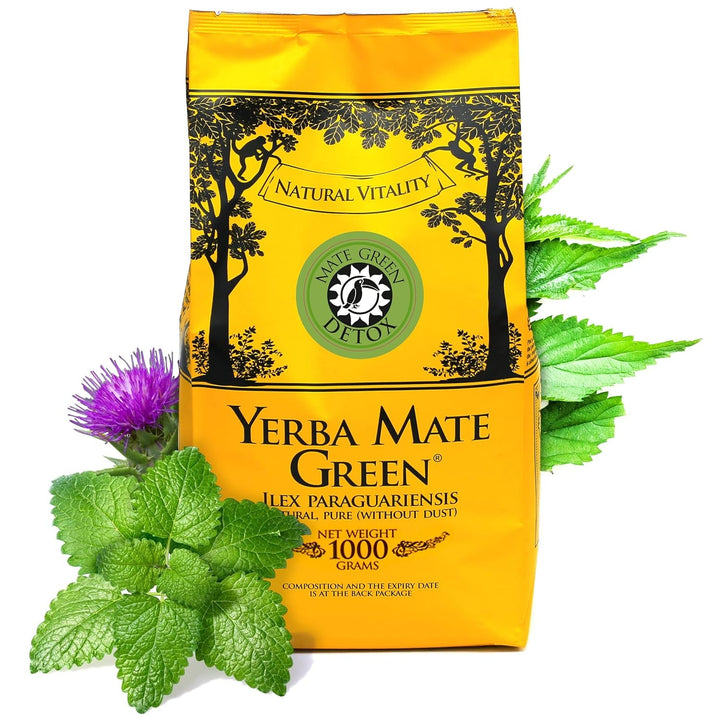 , Ceai Mate „Absint” 400 G Cu mentă, fructe de fenicul, iarbă de pelin | Ceai Mate brazilian de cea mai înaltă calitate, 1 bucată (pachet de 1)