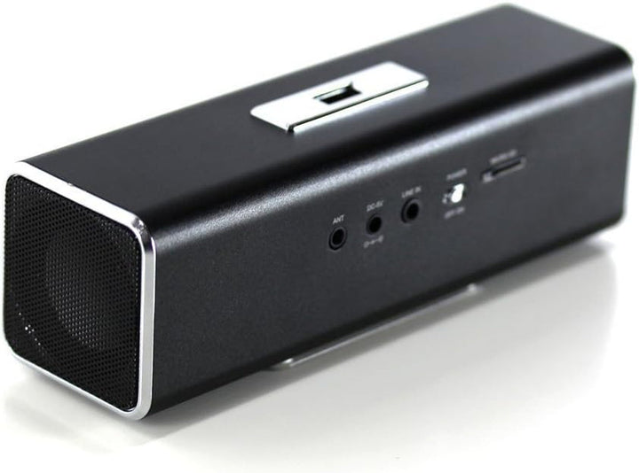 Musicman MA Soundstation Difuzor portabil - Sunet stereo - Radio Fm, Mp3 player, USB, AUX / line-in, slot pentru card micro SD - 6 ore timp de redare - Ideal pentru călătorii (negru)