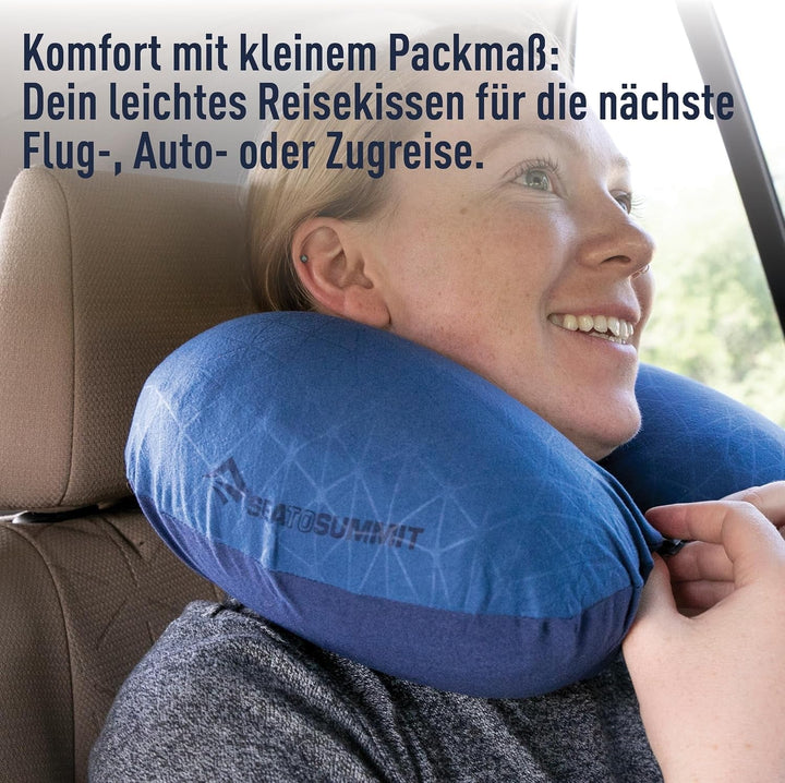 Sea to Summit - Aeros Premium Lumbar Cushion - Pernă de susținere gonflabilă - Relief pentru partea inferioară a spatelui - 50D Polyester Fabric - Geantă de călătorie compactă - Muncă, călătorii și excursii - Albastru marin - 93 G