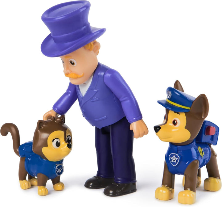 PAW PATROL Hero Pups - Set de figurine de acțiune cu 1 figurină de câine Chase, 1 figurină de pisică chaos și 1 figurină de primar know-it-all, jucărie potrivită pentru copii cu vârsta de peste 3 ani