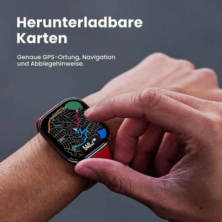 Amazfit Bip 6 Smart Watch 46mm, baterie 14 zile, 1.97" AMOLED, GPS & hărți gratuite, AI, funcție de apelare text Bluetooth, sănătate, fitness tracker somn, 140+ moduri de antrenament, 5 ATM, roșu