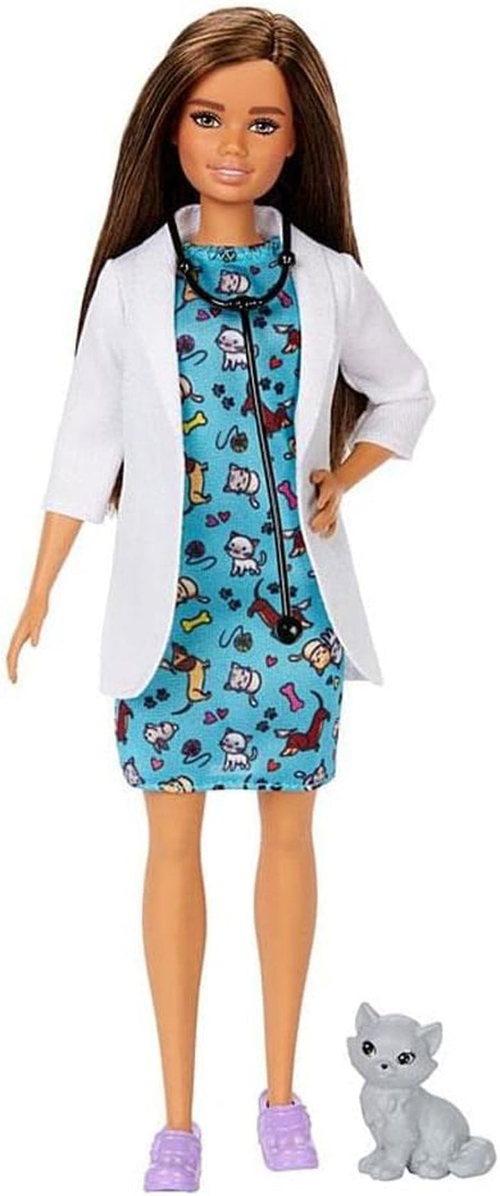 Barbie GTW39 - Păpușă asistentă medicală (Aprox. 30 cm) cu bluză cu imprimeu și pantaloni roz, pantofi albi și stetoscop, cadou minunat pentru copii de la 3 ani în sus